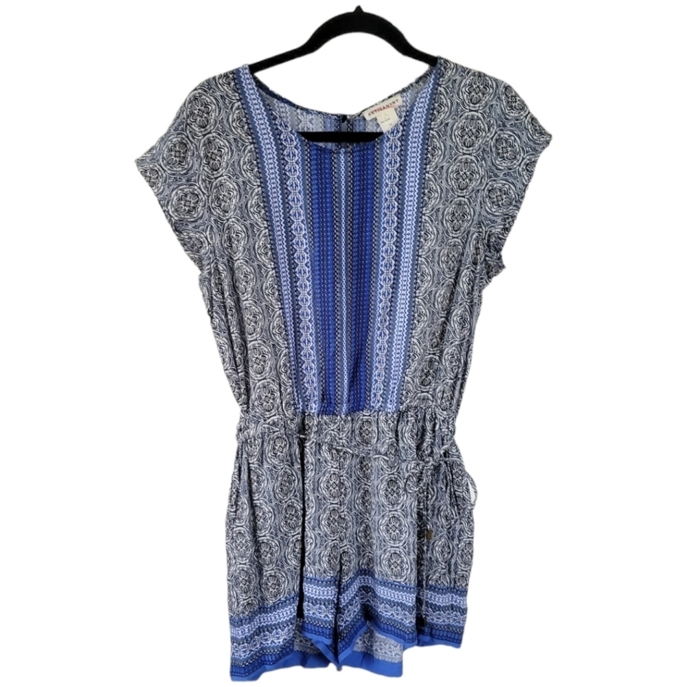 ARTISAN New York Blue Sleeveless Romper Shorts Sz 10 Boho Festival Gypsy